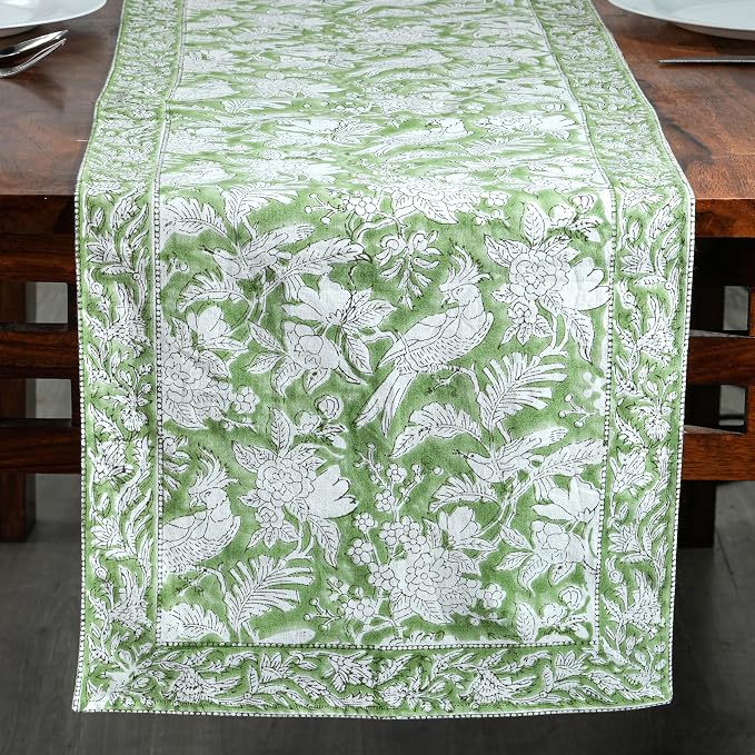 CPC Cotton Table Runner 16x90 Inch Block Printed Long Fall Table Runner - Image 3
