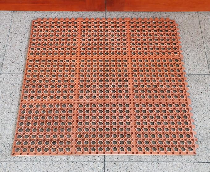New Star 1 pc Heavy Duty Red 36x36 inch Interlocking Restaurant / Bar Grease - Image 2