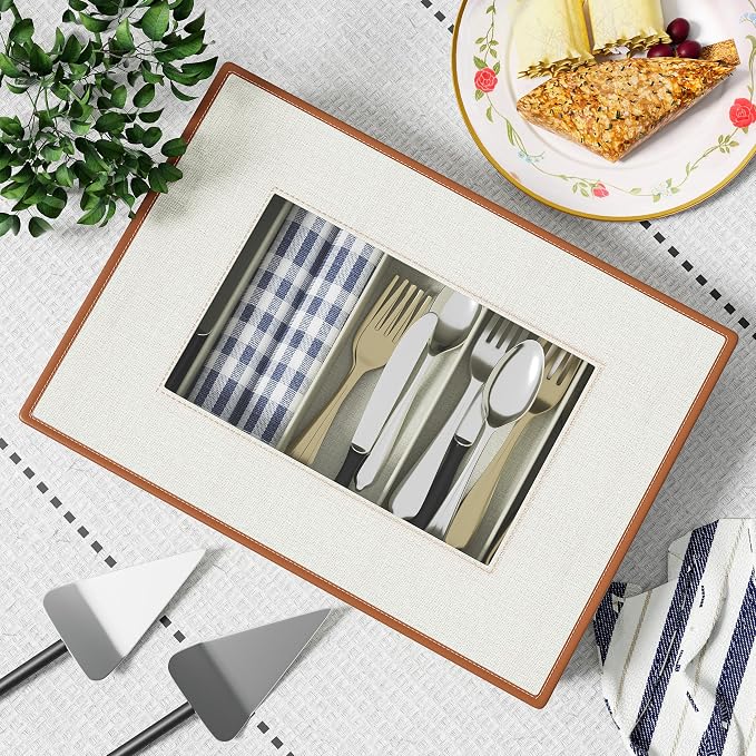 Aokeyee 2 Pack Silverware Storage Box, Sturdy Flatware & Utensil Storage Case - Image 6