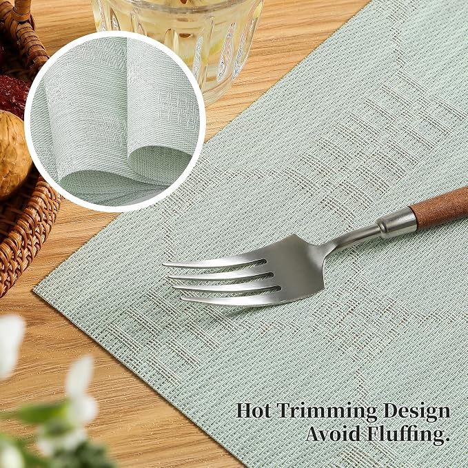 Leetaltree Mint Cream Placemats Set of 4 - Image 3