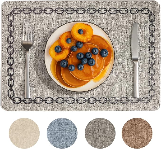 Placemats Set of 4, Heat Resistant & Waterproof Table Mats by Unknown