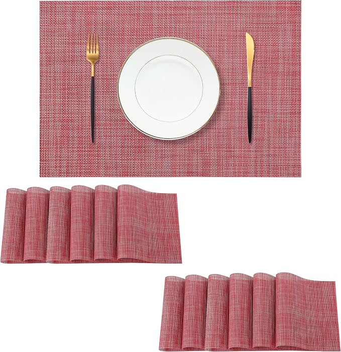 Leetaltree Red Placemats Set of 12 by Leetaltree-ArtatEveryTable
