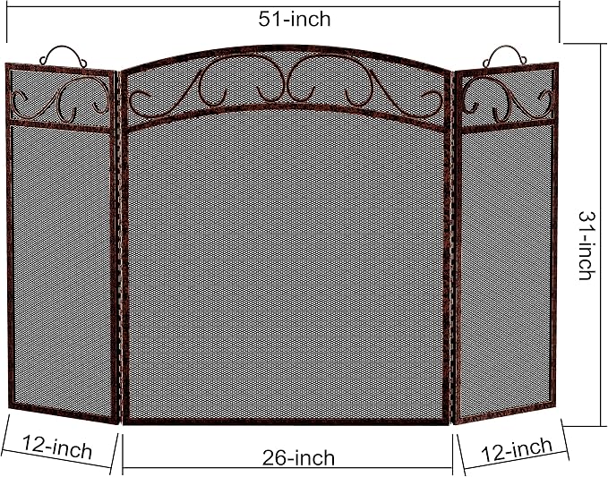 Fire Beauty Fireplace Screen 3 Panel - Image 3