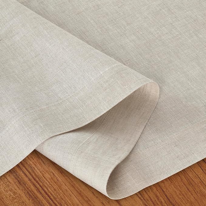D'Moksha Homes Linen Light Natural Table Runner 144 Inches Long - Image 3