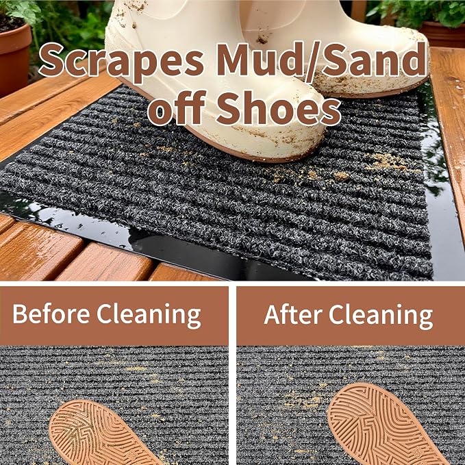 Front Door Mat Outdoor, Non-Slip and Heavy Duty Welcome Mat, Low Profile Easy - Image 6