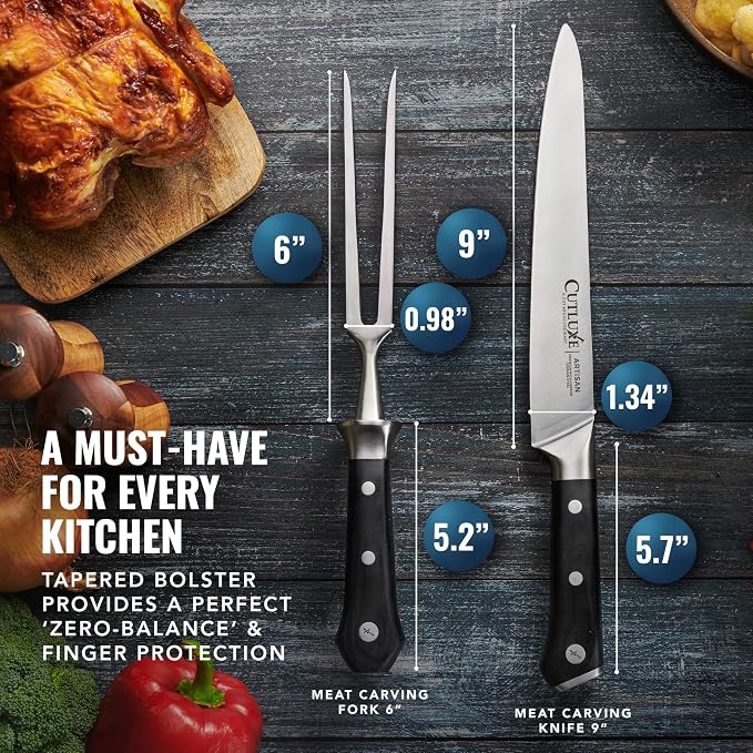 Cutluxe Turkey Carving Knife Set – Carving Fork & Knife - Image 8