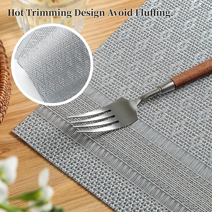 Leetaltree Lunar Grey Placemats Set of 8 - Image 3