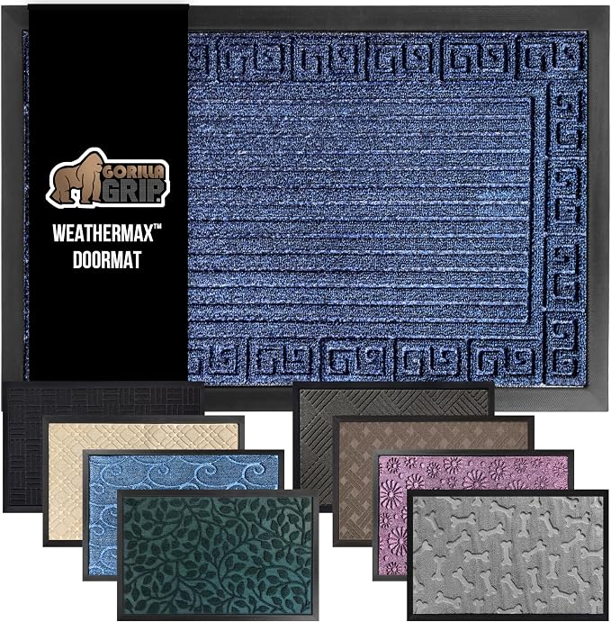 GORILLA GRIP 100% Waterproof All-Season WeatherMax Doormat 35x23, US Designed by GorillaGrip