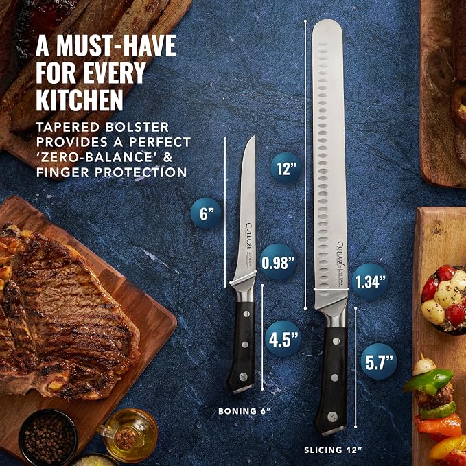 Cutluxe Carving Knife Set for BBQ & Brisket – Razor Sharp German Steel Slicing - Image 8
