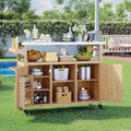 Garvee Outdoor Grill Cart with Storage, Outdoor Bar Cart Rolling BBQ Movable by Garvee