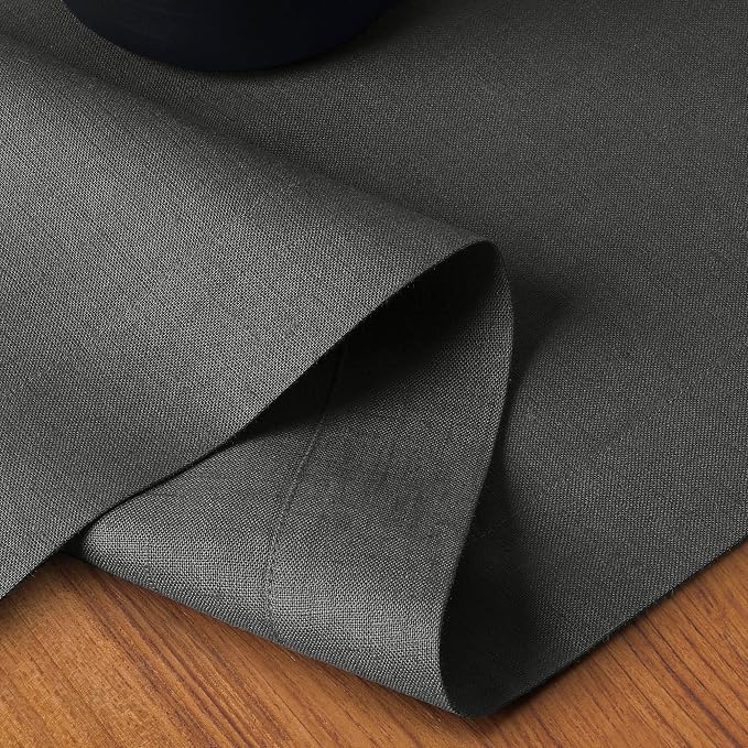 D'Moksha Homes Linen Charcoal Grey Table Runner 72 Inches Long - Image 3