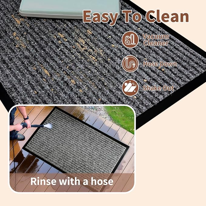 Front Door Mat Outdoor, Non-Slip and Heavy Duty Welcome Mat, Low Profile Easy - Image 7