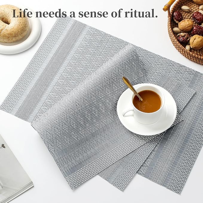 Leetaltree Lunar Grey Placemats Set of 8 - Image 6