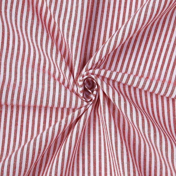 Encasa XO Cotton Dining Table Runner | Ticking Red | Size 13x94 in - Image 5