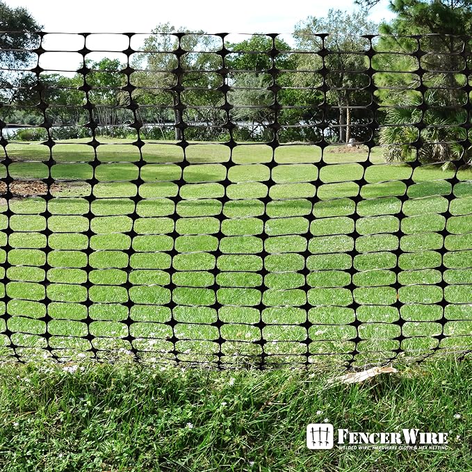 Fencer Wire 4 ft. Safety Fence, 100 ft. Black Plastic Fencing Roll - Image 8