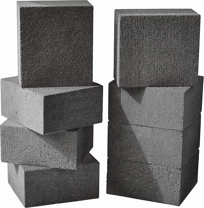 Heavy Duty, Non-Toxic Black Grill Brick Cleaner 8 Pack Reusable Chemical Free by FoodRestaurantSupplies