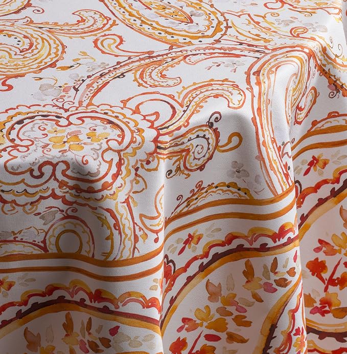 Maison d' Hermine Table Cloth Round Table 100% Cotton 69 Inches Fall Tablecloth - Image 7